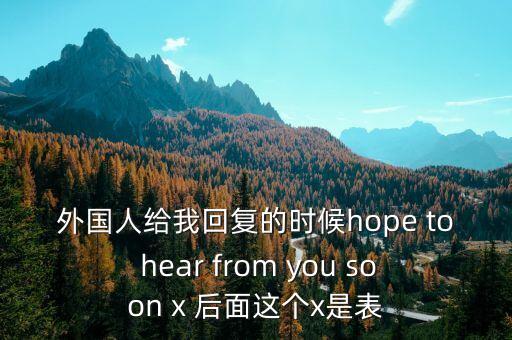 外國(guó)人給我回復(fù)的時(shí)候hope to hear from you soon x 后面這個(gè)x是表