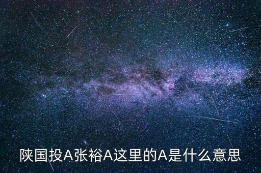 陜國投A張裕A這里的A是什么意思