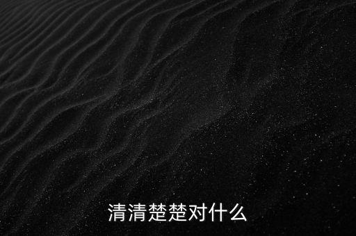 明明白白的什么，清清楚楚對什么