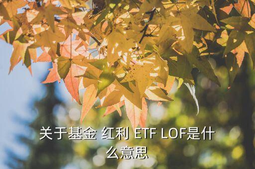 關于基金 紅利 ETF LOF是什么意思