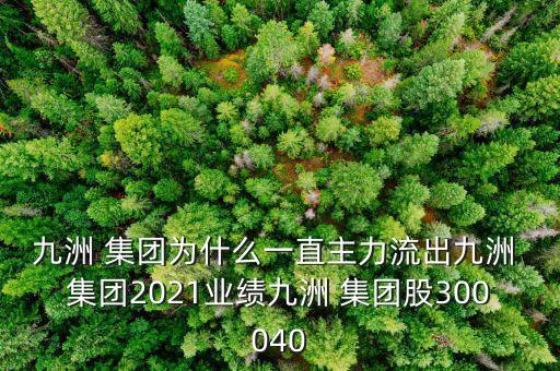 九洲 集團為什么一直主力流出九洲 集團2021業(yè)績九洲 集團股300040