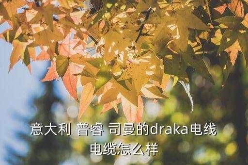 意大利 普睿 司曼的draka電線電纜怎么樣