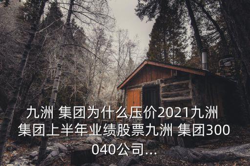 九洲 集團為什么壓價2021九洲 集團上半年業(yè)績股票九洲 集團300040公司...