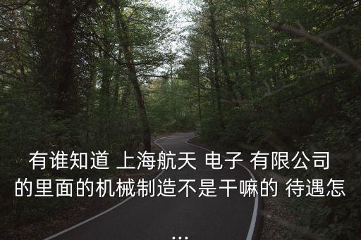 有誰知道 上海航天 電子 有限公司的里面的機械制造不是干嘛的 待遇怎...