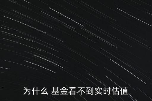 為什么 基金看不到實時估值