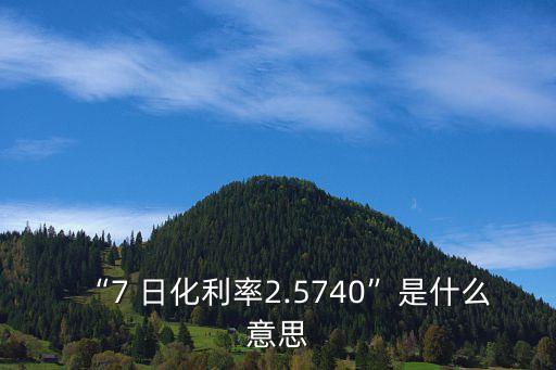 “7 日化利率2.5740”是什么意思