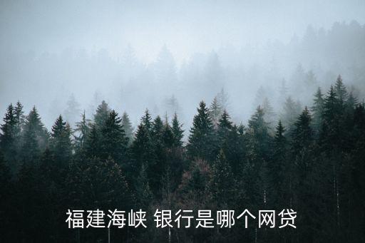 福建海峽 銀行是哪個網(wǎng)貸