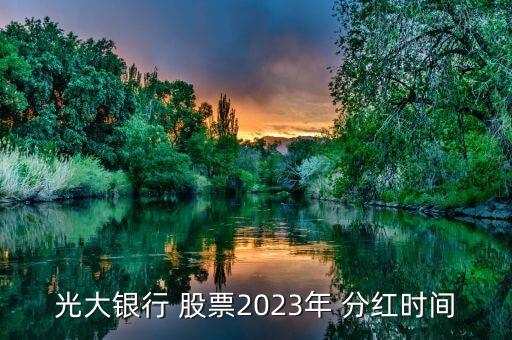 光大銀行 股票2023年 分紅時間