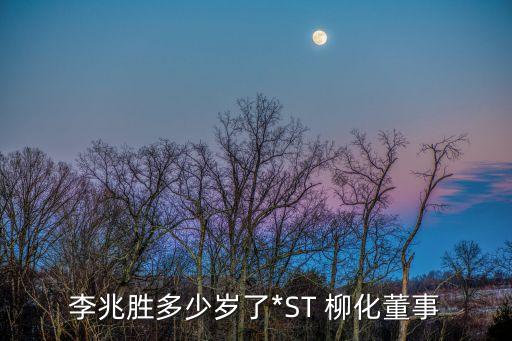 李兆勝多少歲了*ST 柳化董事