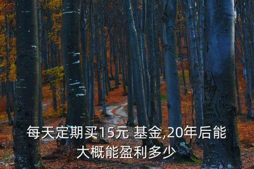 每天定期買15元 基金,20年后能大概能盈利多少