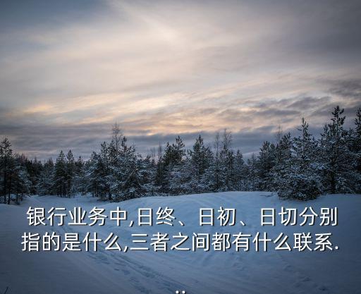  銀行業(yè)務(wù)中,日終、日初、日切分別指的是什么,三者之間都有什么聯(lián)系...