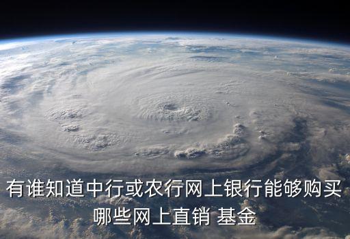 有誰知道中行或農(nóng)行網(wǎng)上銀行能夠購買哪些網(wǎng)上直銷 基金