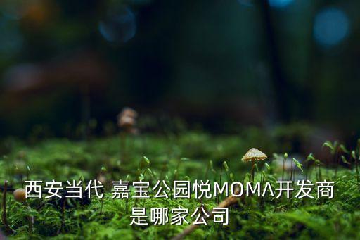 西安當(dāng)代 嘉寶公園悅MOMΛ開發(fā)商是哪家公司