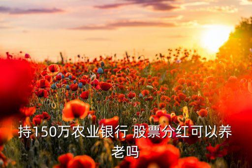 持150萬農(nóng)業(yè)銀行 股票分紅可以養(yǎng)老嗎