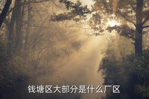 錢塘區(qū)大部分是什么廠區(qū)