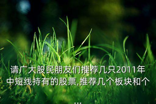 請(qǐng)廣大股民朋友們推薦幾只2011年中短線持有的股票,推薦幾個(gè)板塊和個(gè)...