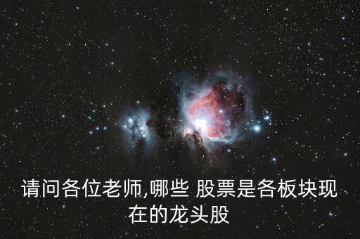 請(qǐng)問(wèn)各位老師,哪些 股票是各板塊現(xiàn)在的龍頭股