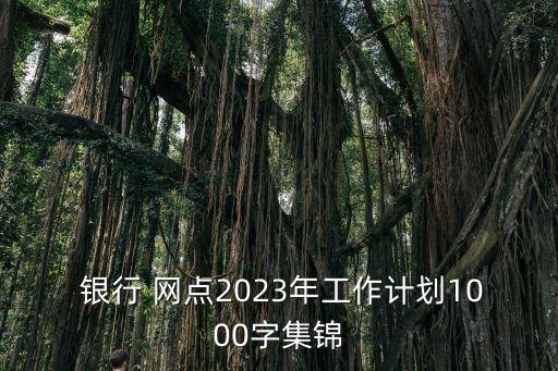  銀行 網(wǎng)點(diǎn)2023年工作計(jì)劃1000字集錦