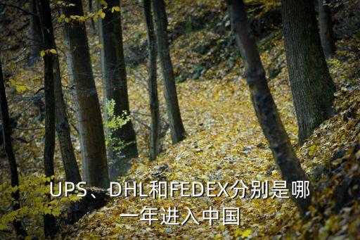 UPS、DHL和FEDEX分別是哪一年進(jìn)入中國(guó)