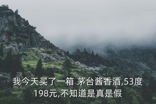 我今天買(mǎi)了一箱 茅臺(tái)醬香酒,53度198元,不知道是真是假