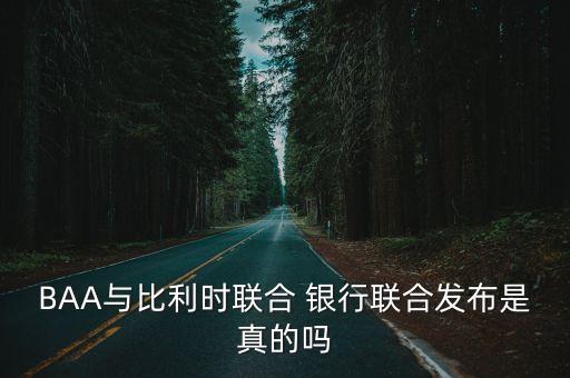 BAA與比利時聯(lián)合 銀行聯(lián)合發(fā)布是真的嗎