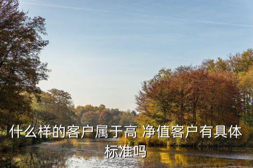 什么樣的客戶(hù)屬于高 凈值客戶(hù)有具體標(biāo)準(zhǔn)嗎