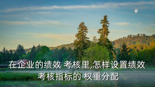 在企業(yè)的績效 考核里,怎樣設(shè)置績效 考核指標的 權(quán)重分配