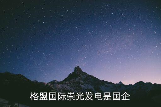 格盟國際崇光發(fā)電是國企