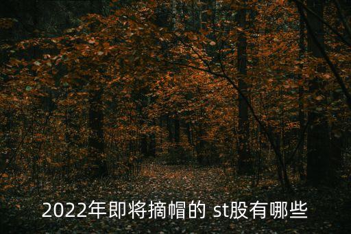 2022年即將摘帽的 st股有哪些