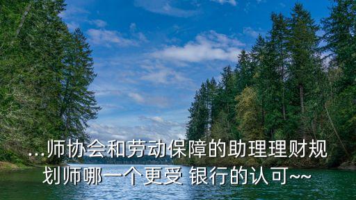 ...師協(xié)會和勞動保障的助理理財規(guī)劃師哪一個更受 銀行的認(rèn)可~~