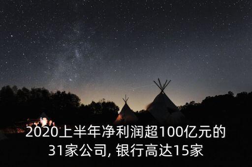 2020上半年凈利潤超100億元的31家公司, 銀行高達15家