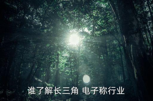 誰了解長三角 電子稱行業(yè)