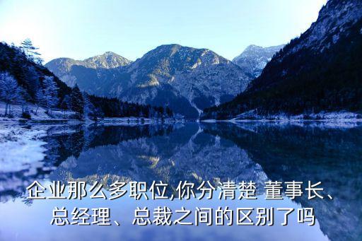 企業(yè)那么多職位,你分清楚 董事長、 總經(jīng)理、總裁之間的區(qū)別了嗎