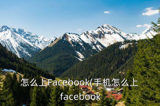 怎么上Facebook(手機怎么上 facebook