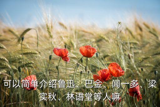 可以簡(jiǎn)單介紹魯迅、巴金、聞一多、梁實(shí)秋、林語堂等人嘛