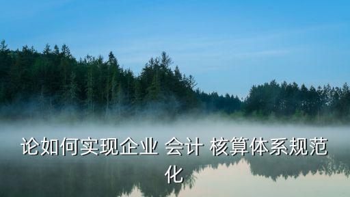 論如何實現(xiàn)企業(yè) 會計 核算體系規(guī)范化