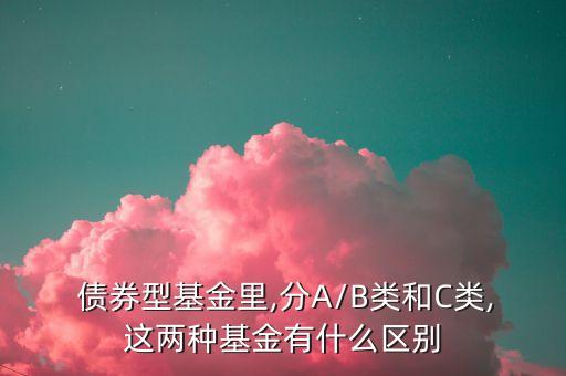  債券型基金里,分A/B類和C類,這兩種基金有什么區(qū)別