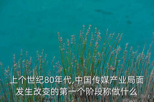 上個(gè)世紀(jì)80年代,中國(guó)傳媒產(chǎn)業(yè)局面發(fā)生改變的第一個(gè)階段稱(chēng)做什么