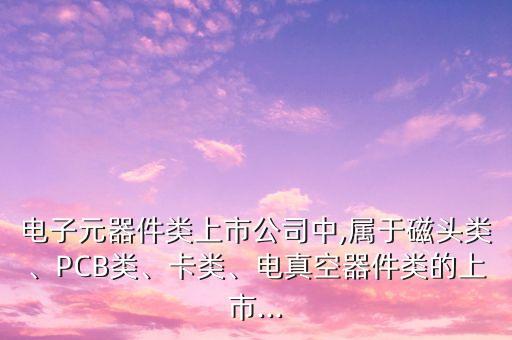 電子元器件類上市公司中,屬于磁頭類、PCB類、卡類、電真空器件類的上市...