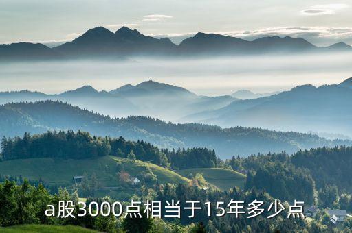 a股3000點相當于15年多少點