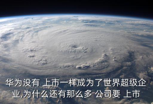 華為沒有 上市一樣成為了世界超級企業(yè),為什么還有那么多 公司要 上市