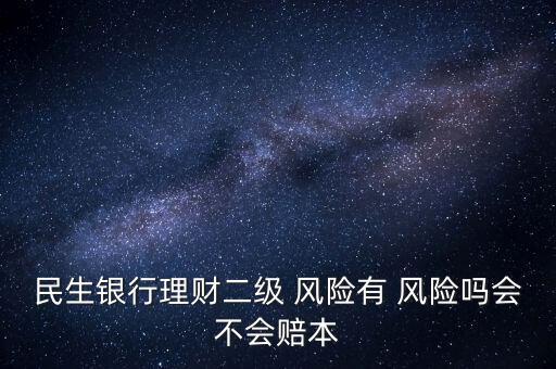 民生銀行理財二級 風險有 風險嗎會不會賠本