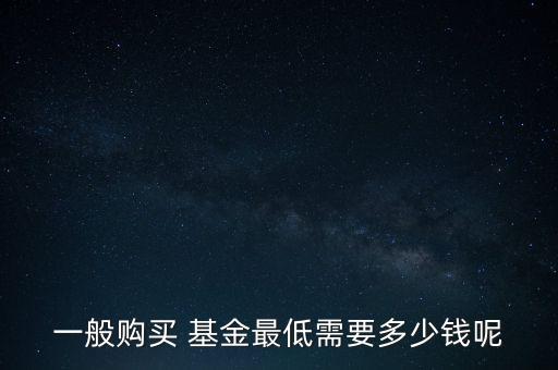 一般購買 基金最低需要多少錢呢