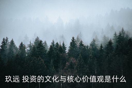 玖遠(yuǎn) 投資的文化與核心價(jià)值觀是什么