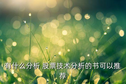 有什么分析 股票技術(shù)分析的書(shū)可以推薦