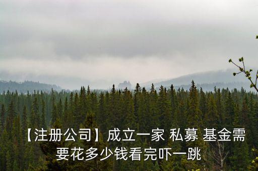 【注冊公司】成立一家 私募 基金需要花多少錢看完嚇一跳