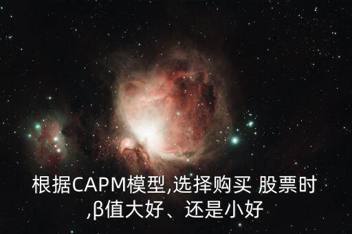 根據(jù)CAPM模型,選擇購買 股票時,β值大好、還是小好