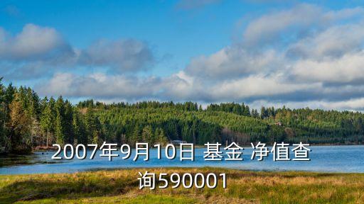 2007年9月10日 基金 凈值查詢590001