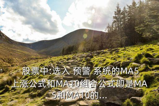  股票中:選入 預警 系統(tǒng)的MA5上漲公式和MA10組合公式即是MA5和MA10的...