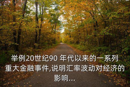 舉例20世紀(jì)90 年代以來(lái)的一系列重大金融事件,說(shuō)明匯率波動(dòng)對(duì)經(jīng)濟(jì)的影響...